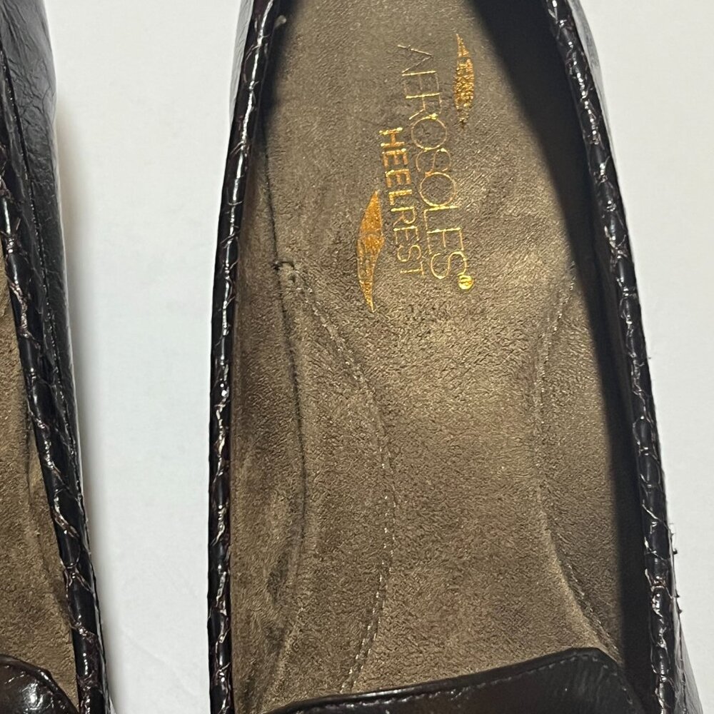 Aerosoles Heelrest Brown Marianne Stack Heel Buckle Oxford Loafer 8-1/2M NOS - Picture 2 of 8